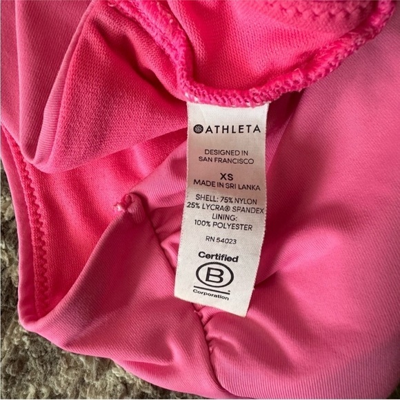 Athleta High Neck Bikini Swim Top Hot Pink XS - Picture 5 of 7